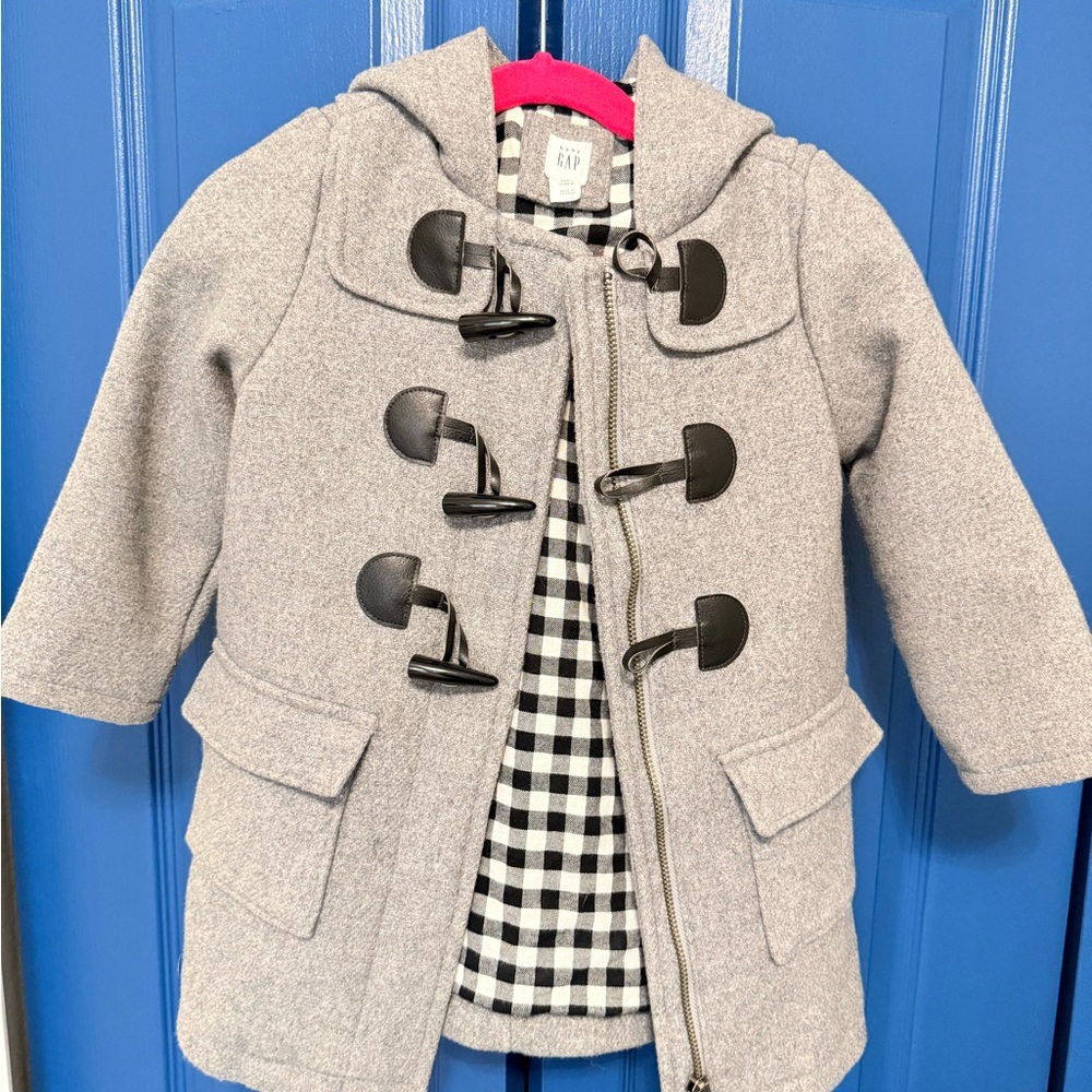 GAP Kids Light Gray Toggle Pea Coat